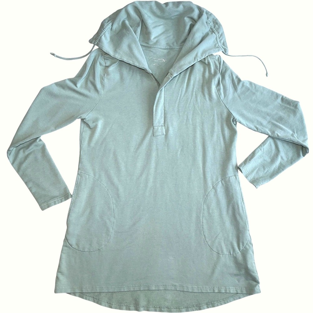 Soft Surroundings Hooded Tunic Sweater Womens XL Pullover Comfort Cozy Half Zip